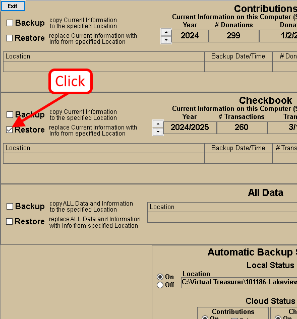Delete Backup