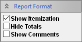 Report Format options