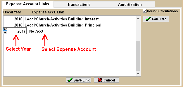 Setting Expense Account Links for Loans.