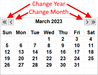 Calendar function