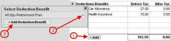 Add Deductions/Benefits