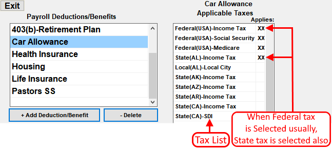 Federal and State taxes not applied the same