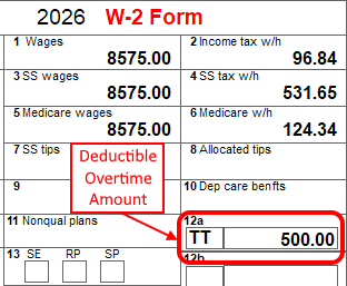 Box 12 Overtime wages