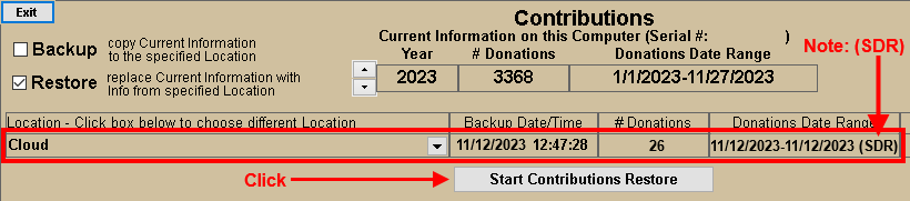 Restore Screen