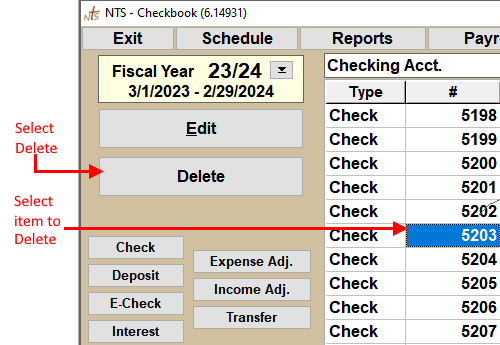 Delete Transaction