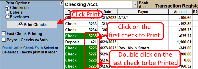 Printing Checks