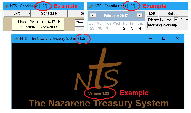 Version Number locations