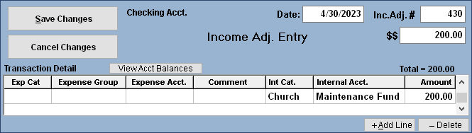 Budget for savings income adjustment