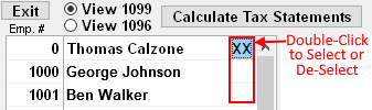 Double click to select employees