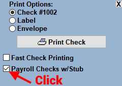 Print Payroll Check Stub