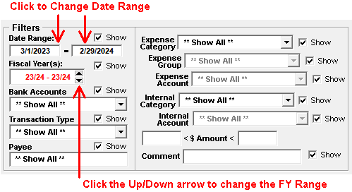 Change the Fiscal Year Range
